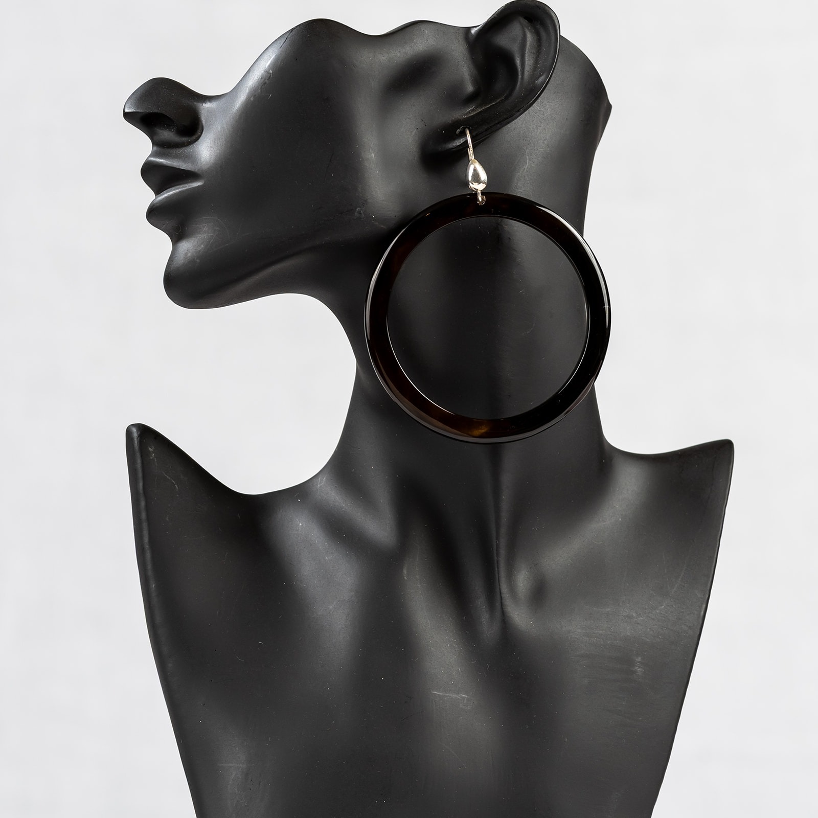 Creoles corne argent