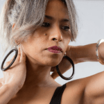 Boucles d'oreilles crochet argent corne CREOLE