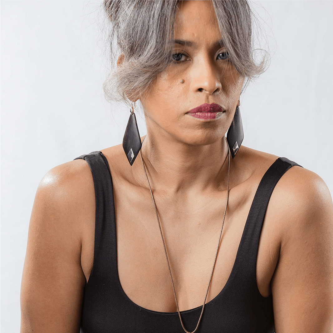 Boucles d'oreilles ébène argent avec crochet