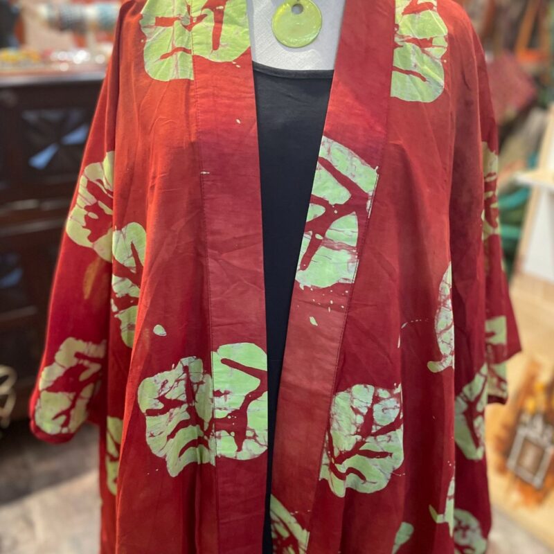 KIMONO - taille unique - unisexe - rouge et anis