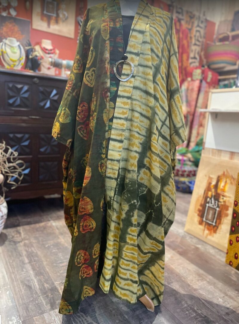 KIMONO - taille unique - unisexe - vert kaki jaune