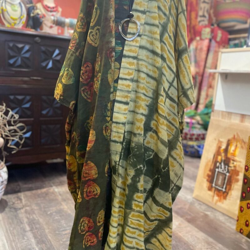 KIMONO - taille unique - unisexe - vert kaki jaune
