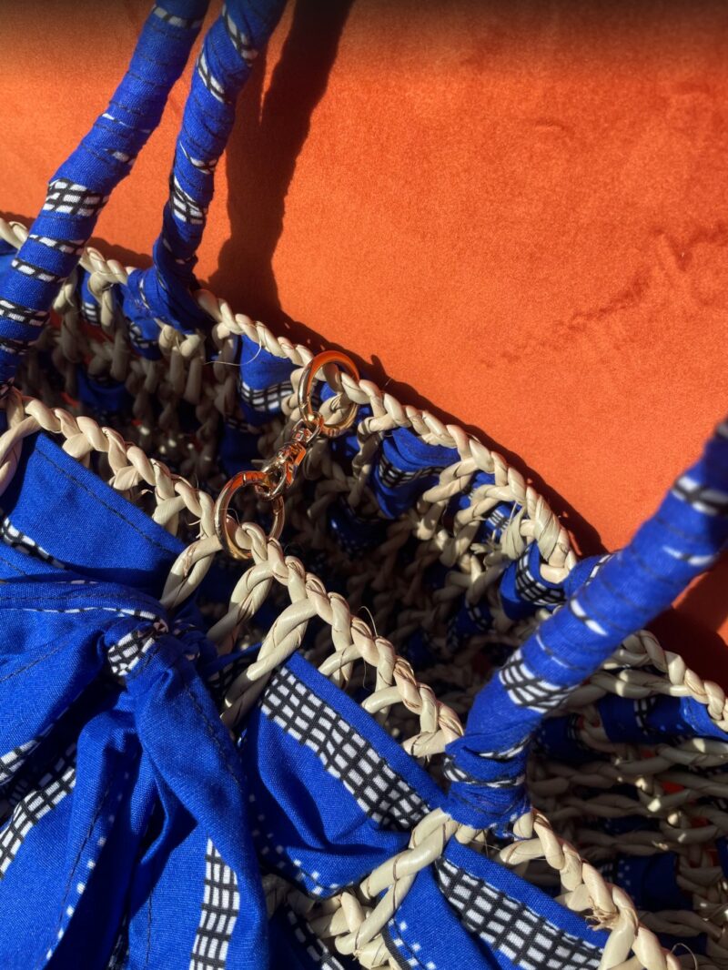 Sac PAGNÉWAX - bleu / frise noir et blanc – Image 2