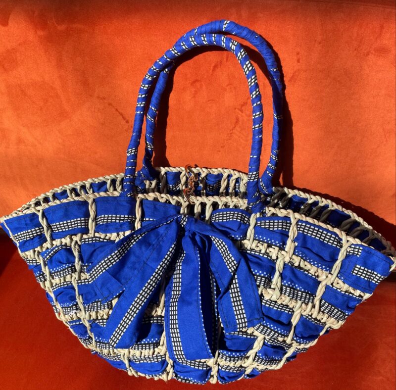 Sac PAGNÉWAX - bleu / frise noir et blanc