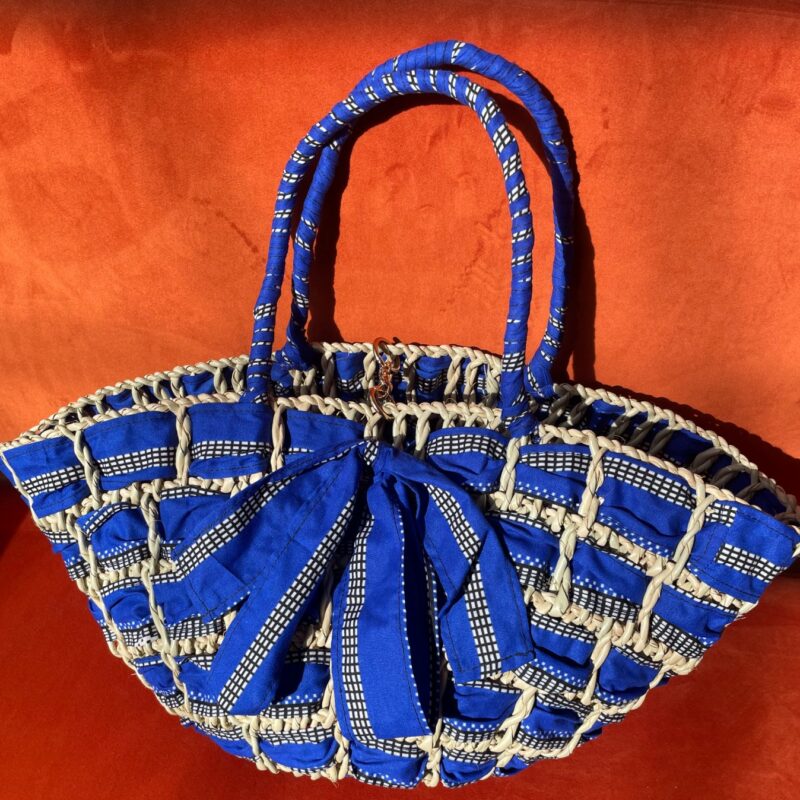 Sac PAGNÉWAX - bleu / frise noir et blanc