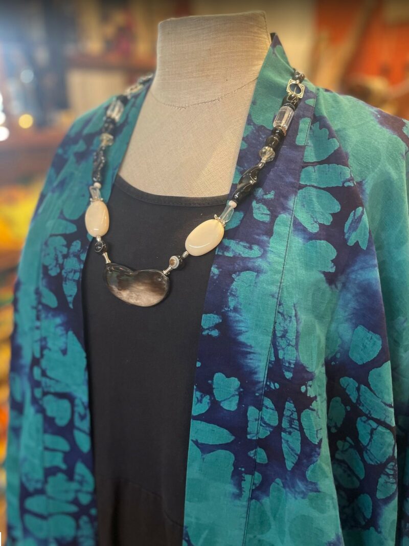 KIMONO VESTE- taille unique - unisexe - bleu – Image 2