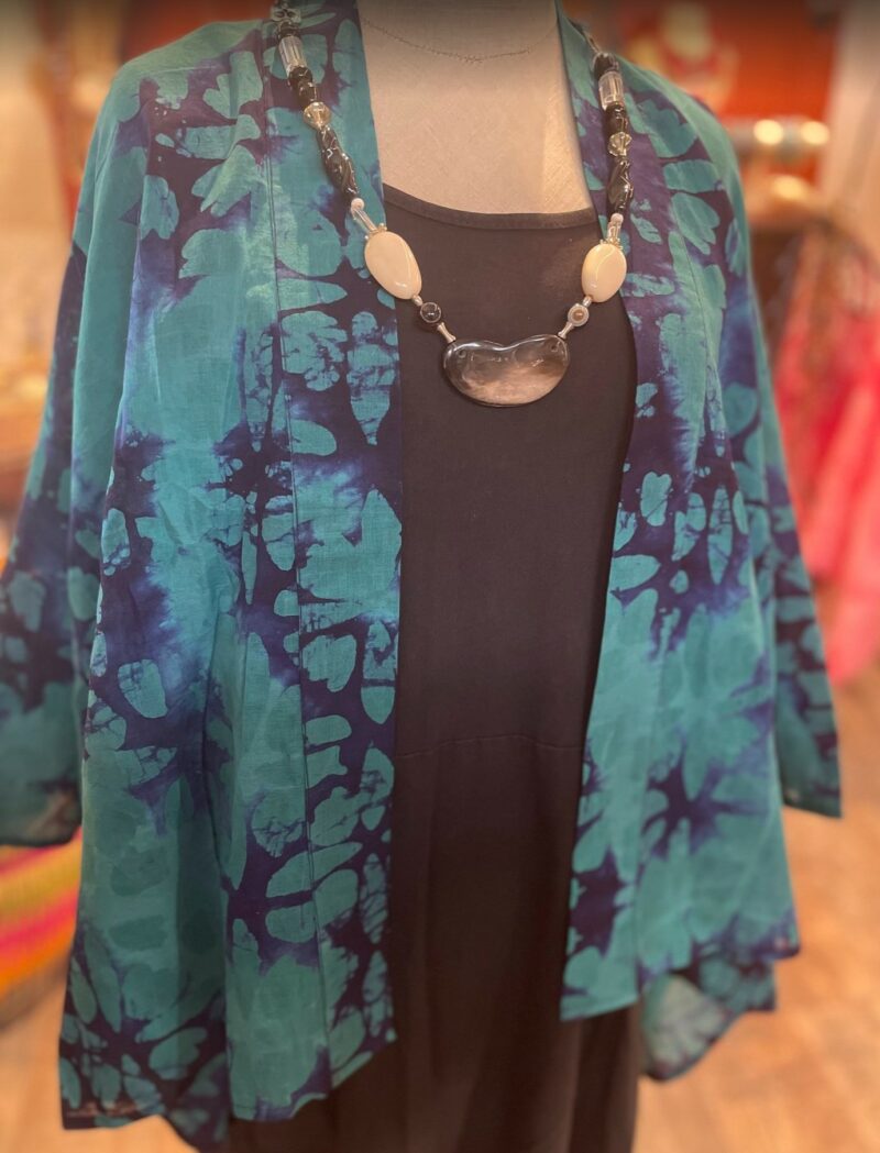 KIMONO VESTE- taille unique - unisexe - bleu – Image 3